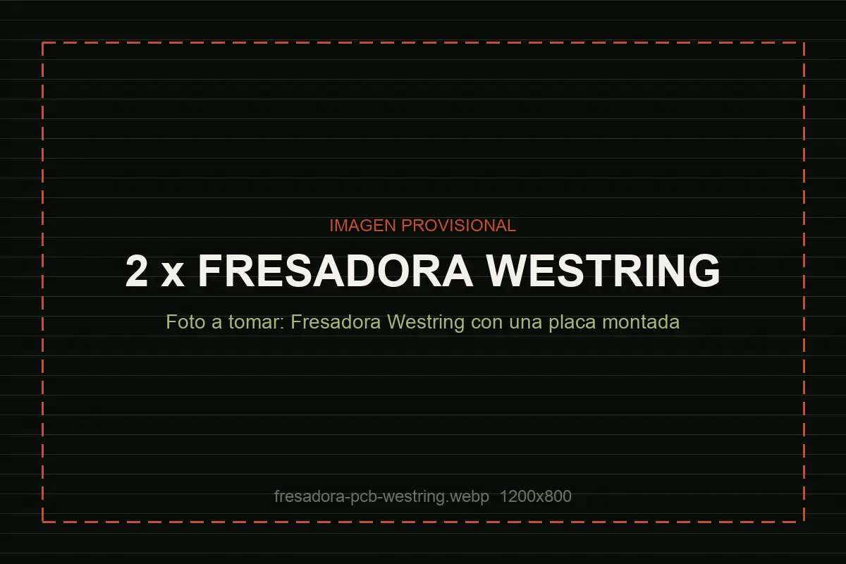 Fresadora Westring fresando un circuito impreso en el taller de Andune